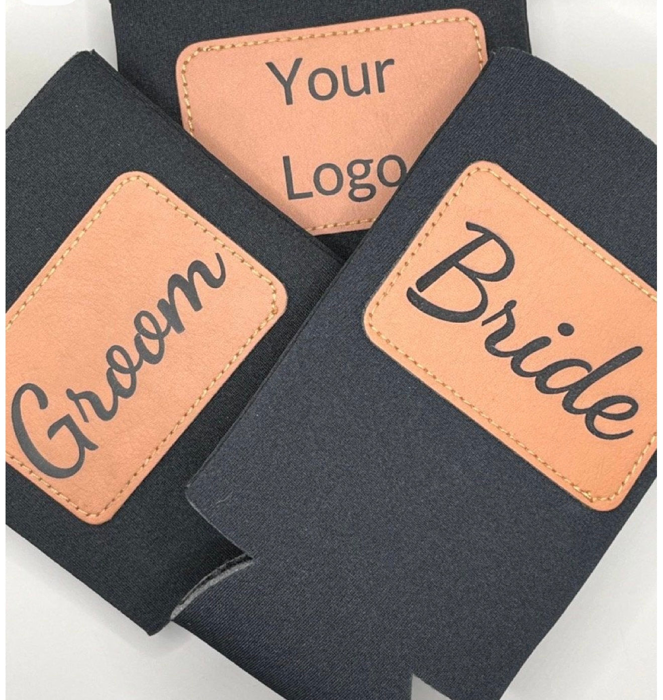 Leather Patch Can Coozies
