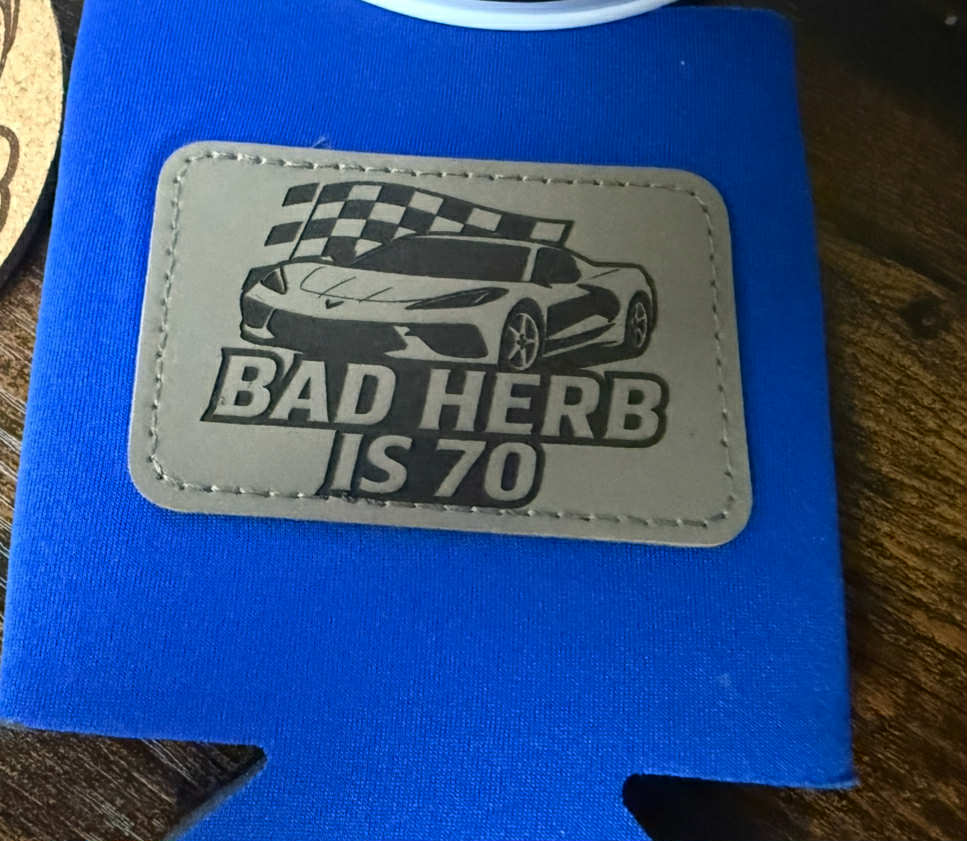 Leather Patch Can Coozies