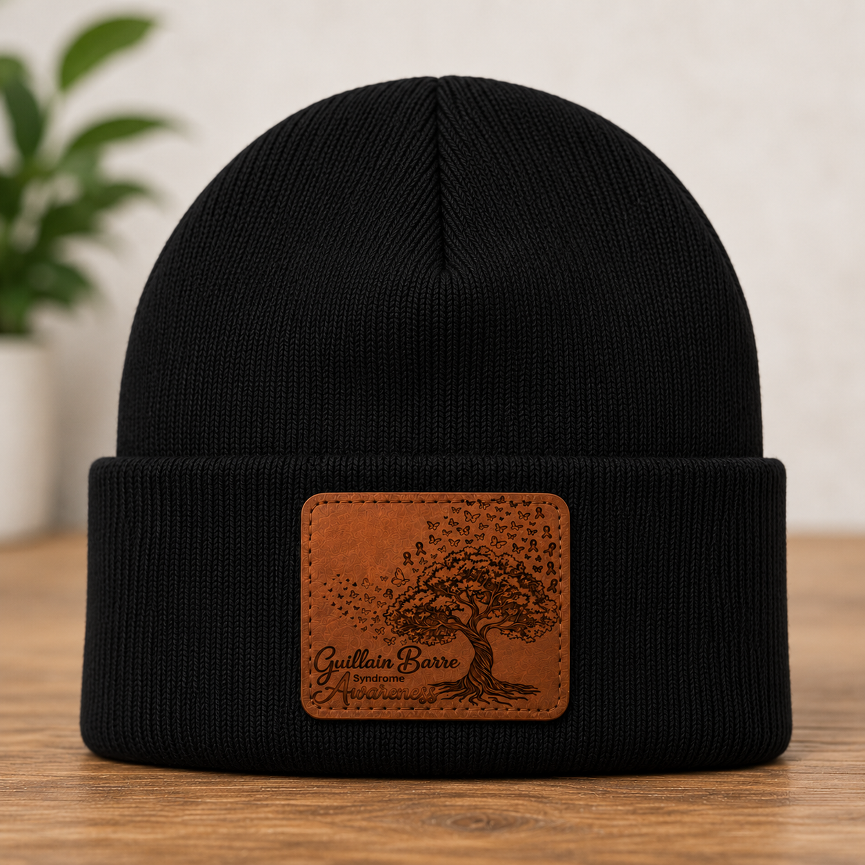 Hat with Leather Engraved Patch