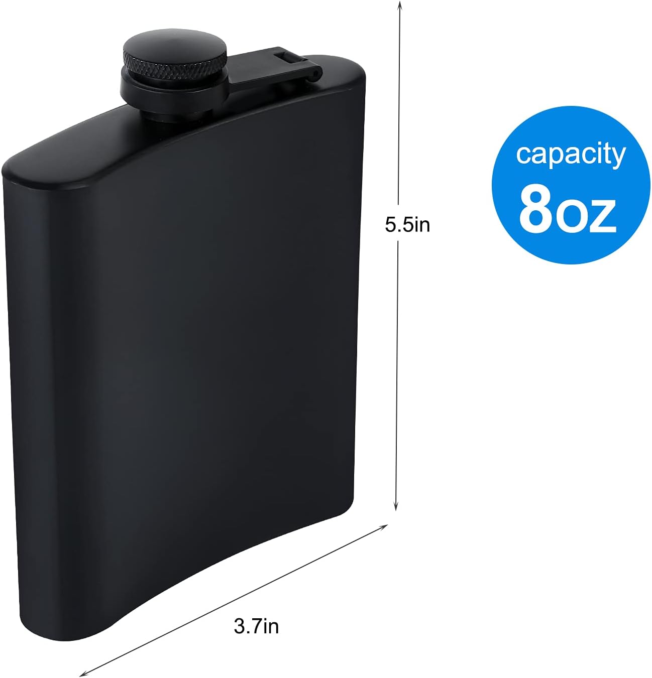 Matte Black Hip Flask