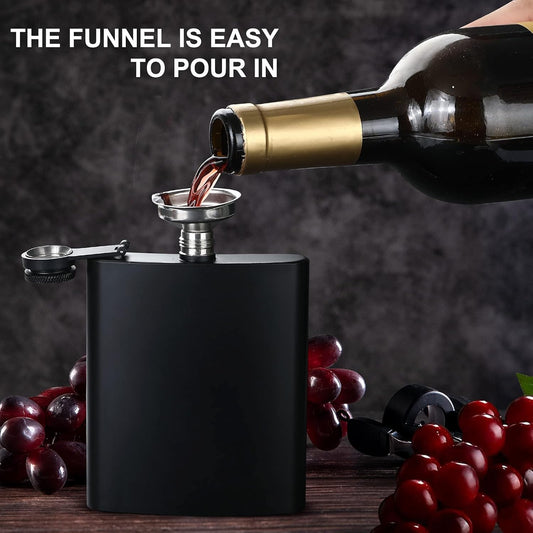 Matte Black Hip Flask