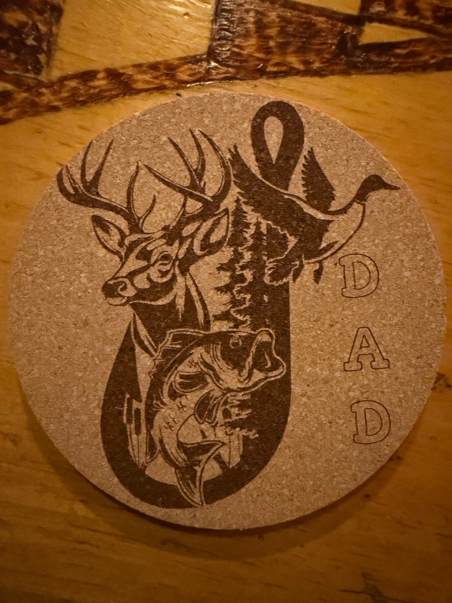 Laser Engraved Cork Coaster