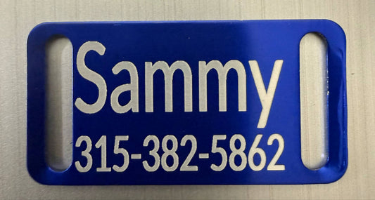 Custom Laser Engraved Slide-On Pet ID Tag – Quiet, No-Jingle Design